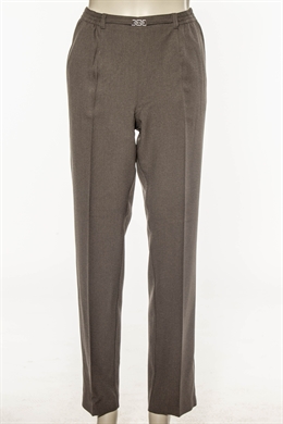  Brandtex bukser med elastik i taljen i grå til damer. Model Anna med rummelig pasform. Blød helårskvalitet